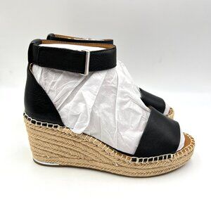 8W 8‎ WIDE WIDTH Franco Sarto Clemens Black Espadrilles Wedges Sandals Shoes